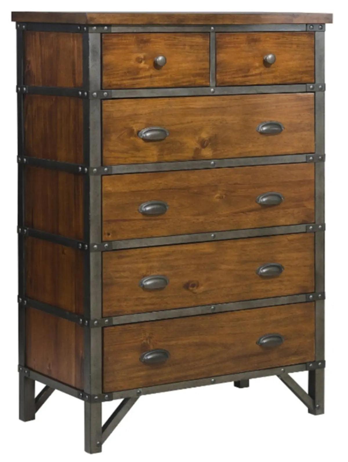 Homelegance Holverson Chest In Rustic Brown & Gunmetal 1715-9 - ATL FURNITURE