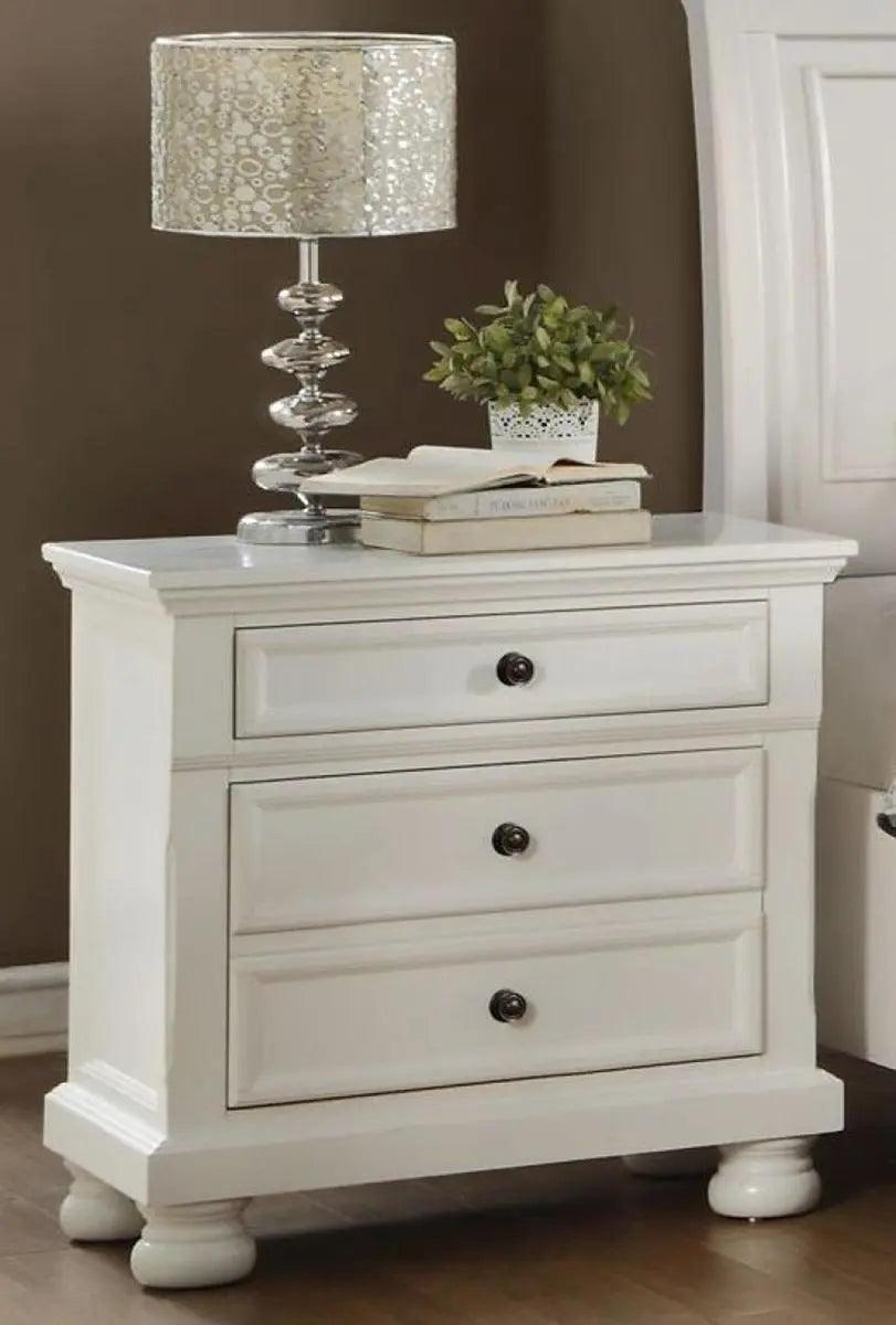 Homelegance Laurelin 3 Drawer Nightstand In White 1714W-4 - ATL FURNITURE