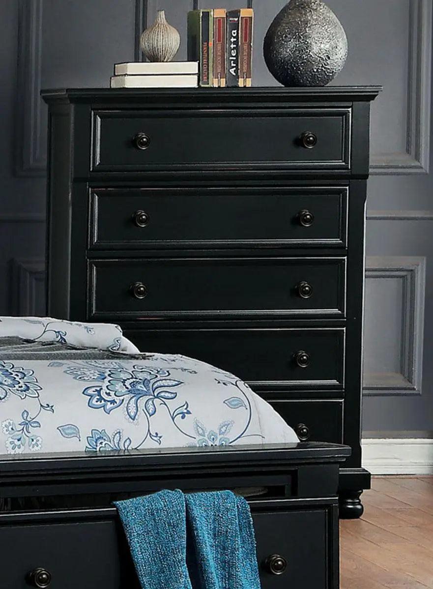 Homelegance Laurelin 5 Drawer Chest In Black 1714Bk-9 - ATL FURNITURE