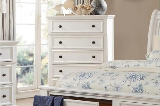 Homelegance Laurelin 5 Drawer Chest In White 1714W-9 - ATL FURNITURE