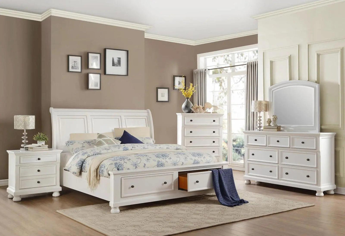 Homelegance Laurelin 5 Drawer Chest In White 1714W-9 - ATL FURNITURE