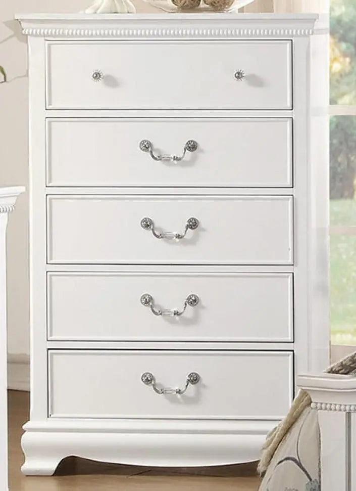 Homelegance Lucida 5 Drawer Chest In White 2039W-9 - ATL FURNITURE