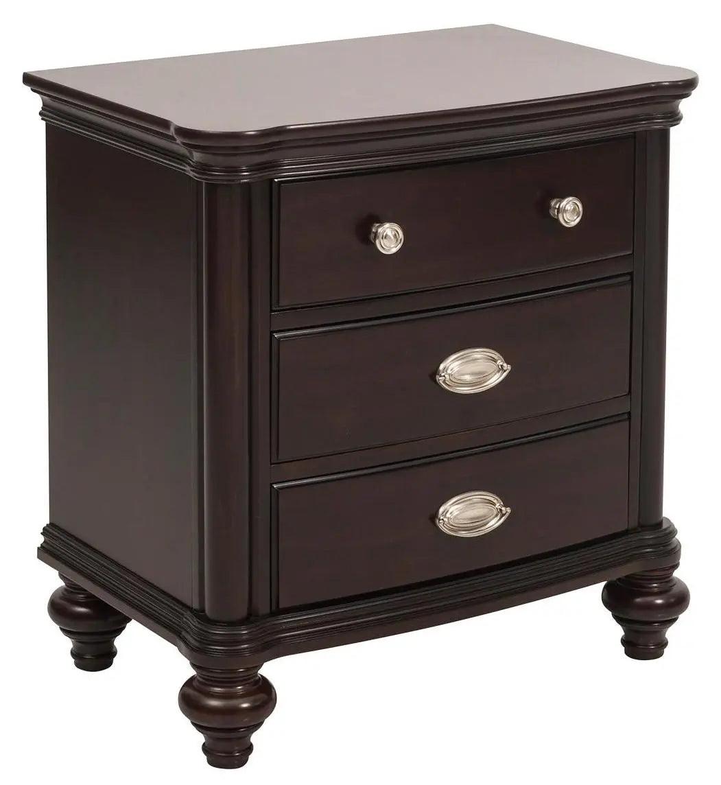 Homelegance Marston 3 Drawer Nightstand In Dark Cherry 2615Dc-4 - ATL FURNITURE