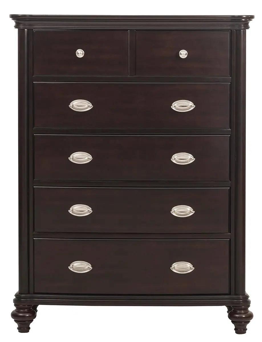 Homelegance Marston 5 Drawer Chest In Dark Cherry 2615Dc-9 - ATL FURNITURE