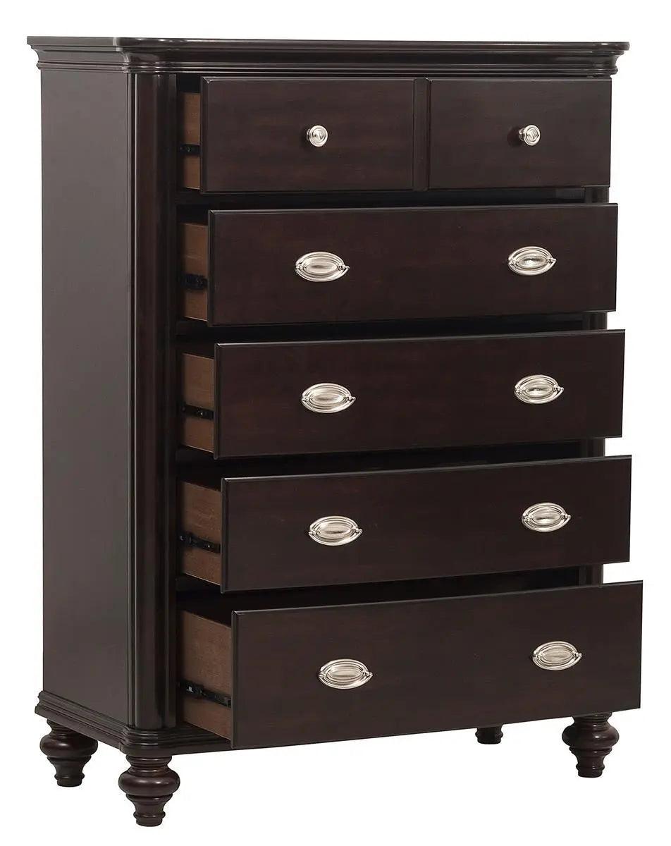 Homelegance Marston 5 Drawer Chest In Dark Cherry 2615Dc-9 - ATL FURNITURE