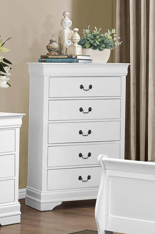 Homelegance Mayville 5 Drawer Chest In White 2147W-9 - ATL FURNITURE