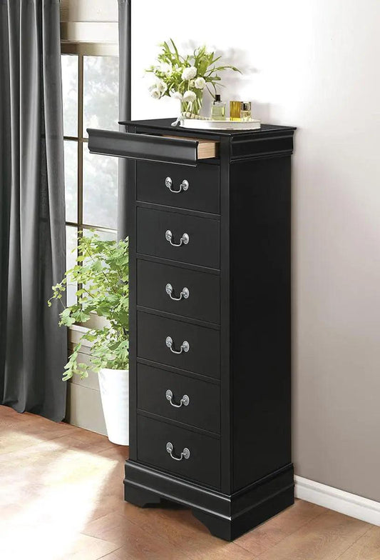 Homelegance Mayville 6 Drawer Lingerie Chest In Black 2147Bk-12 - ATL FURNITURE