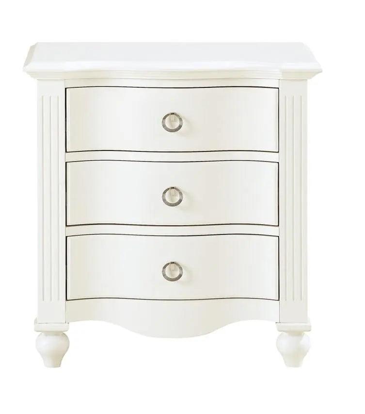 Homelegance Meghan 3 Drawer Nightstand In White 2058Wh-4 - ATL FURNITURE