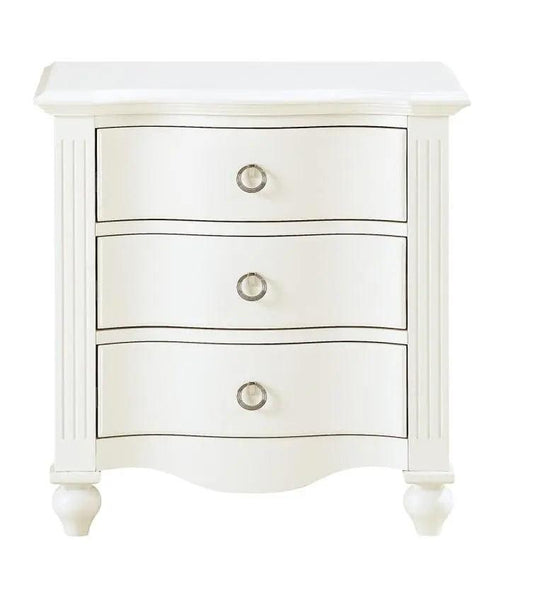 Homelegance Meghan 3 Drawer Nightstand In White 2058Wh-4 - ATL FURNITURE