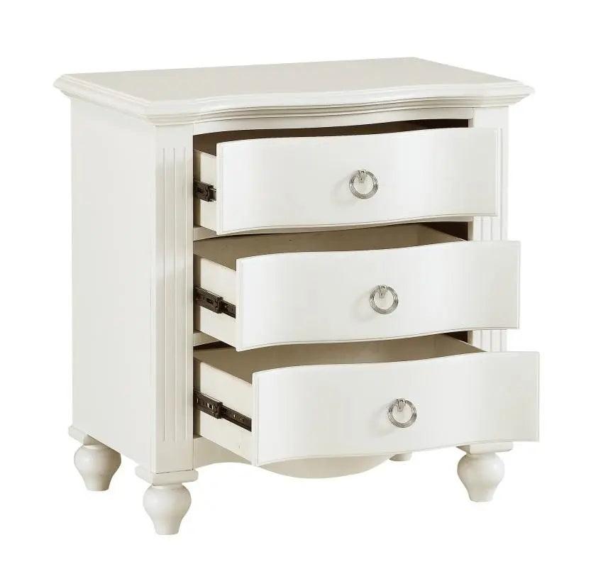 Homelegance Meghan 3 Drawer Nightstand In White 2058Wh-4 - ATL FURNITURE