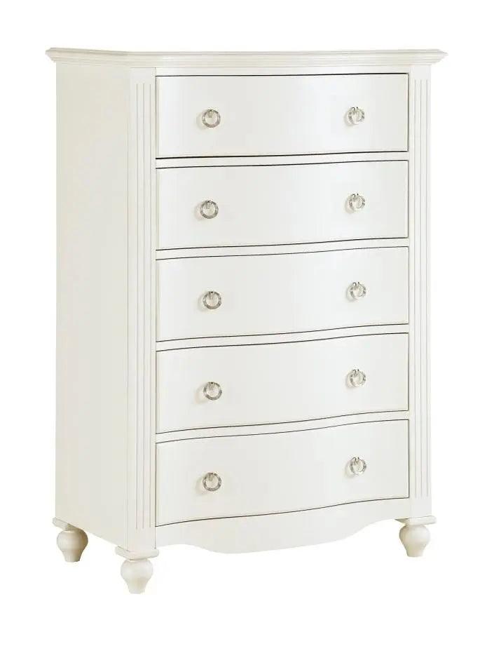 Homelegance Meghan 5 Drawer Chest In White 2058Wh-9 - ATL FURNITURE