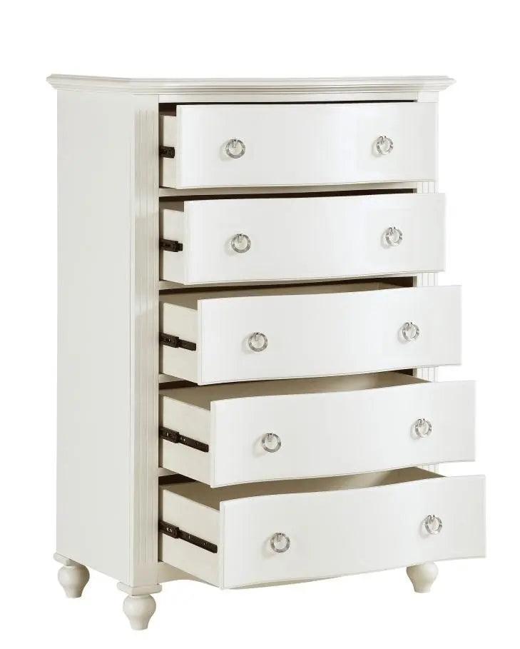 Homelegance Meghan 5 Drawer Chest In White 2058Wh-9 - ATL FURNITURE