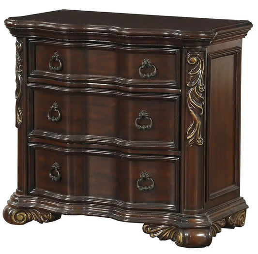 Homelegance Royal Highlands 3 Drawer Nightstand In Rich Cherry 1603-4 - ATL FURNITURE