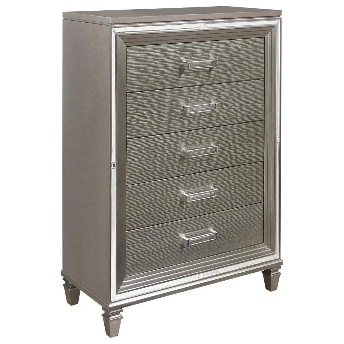 Homelegance Tamsin Chest In Silver Grey Metallic 1616-9 - ATL FURNITURE