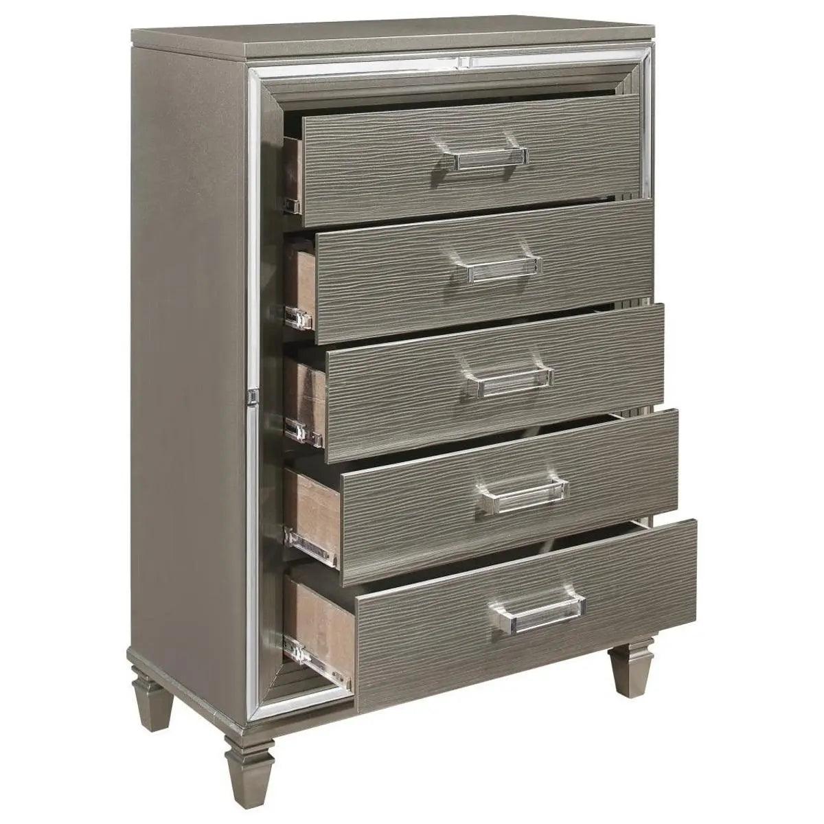 Homelegance Tamsin Chest In Silver Grey Metallic 1616-9 - ATL FURNITURE