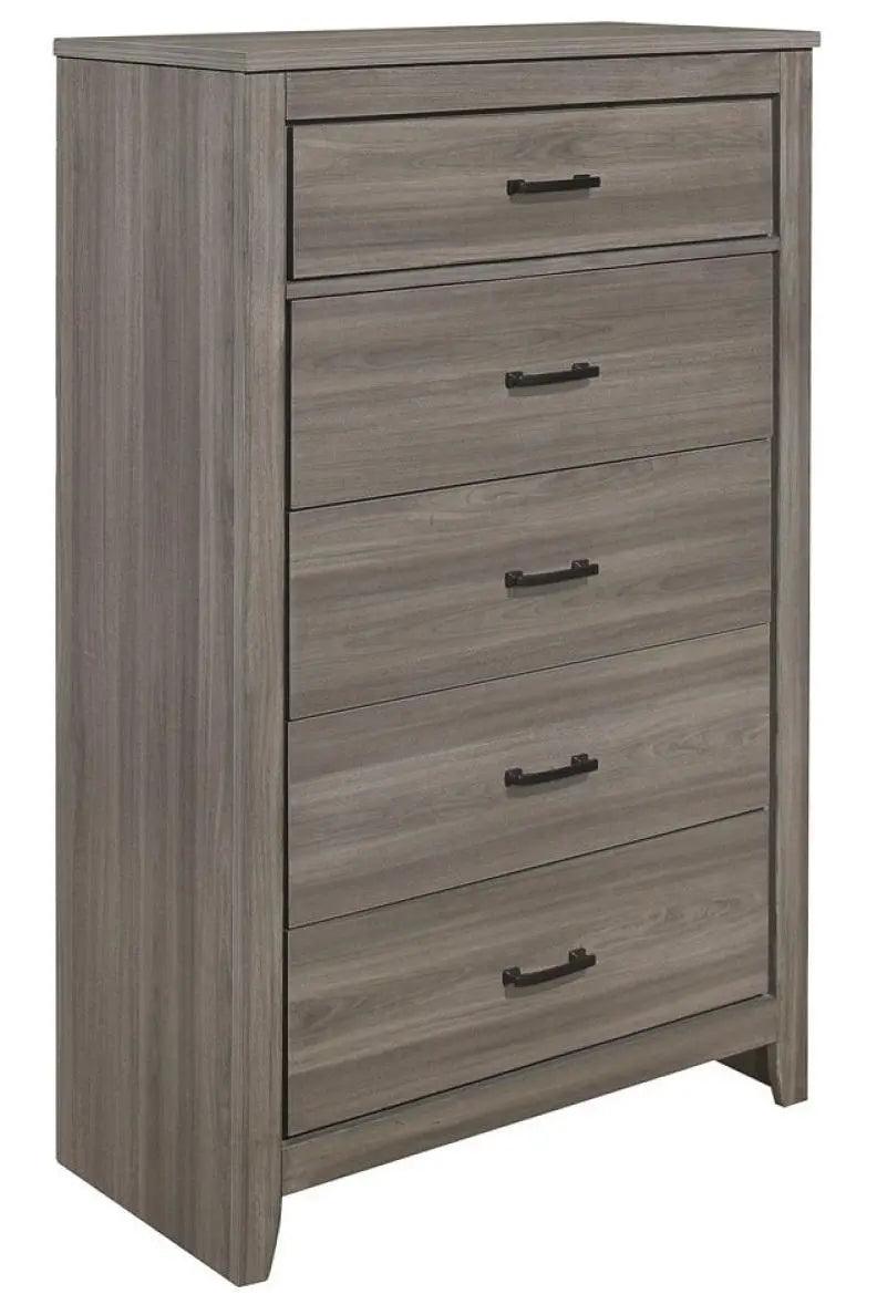 Homelegance Waldorf 5 Drawer Chest In Dark Gray 1902-9 - ATL FURNITURE