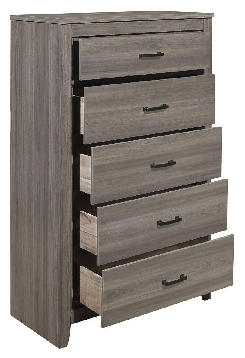 Homelegance Waldorf 5 Drawer Chest In Dark Gray 1902-9 - ATL FURNITURE