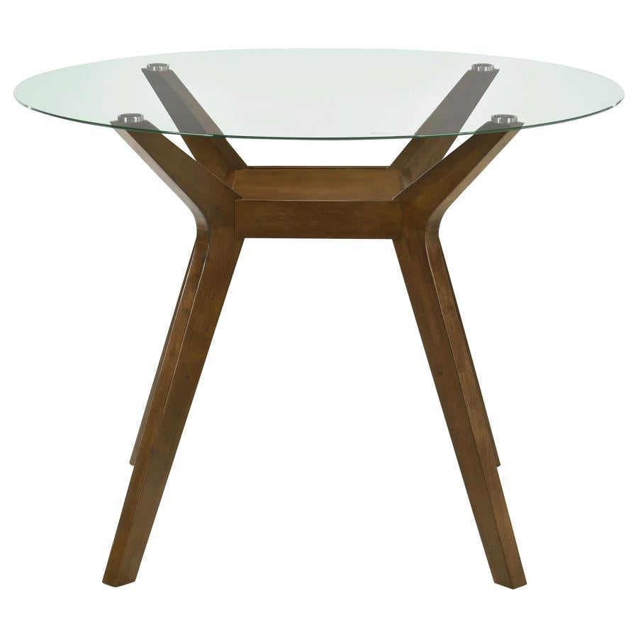 Paxton Round 48-Inch Glass Top Counter Height Dining Table Brown