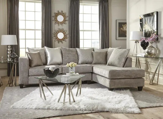 Hollywood Silver Sectional - ATL FURNITURE