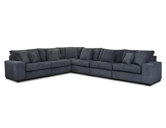 Libby 6PC Sectional No Chaise A (Charcoal) - ATL FURNITURE