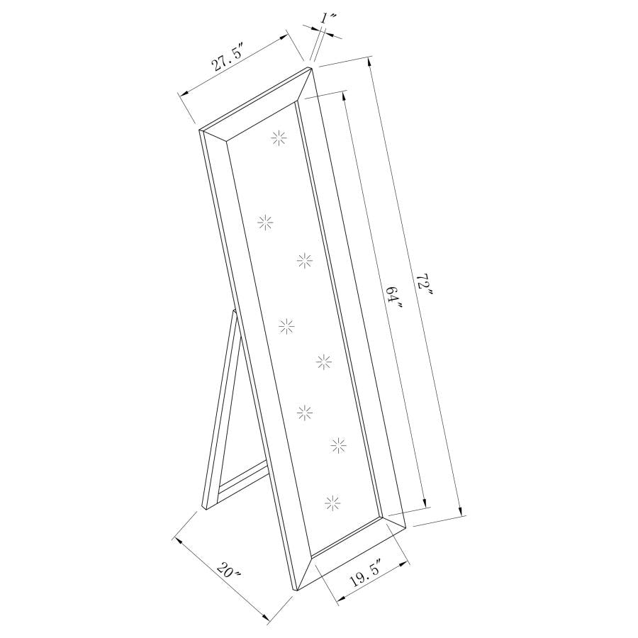 Toga 28 x 72 Inch Wood Standing Floor Mirror Cappuccin