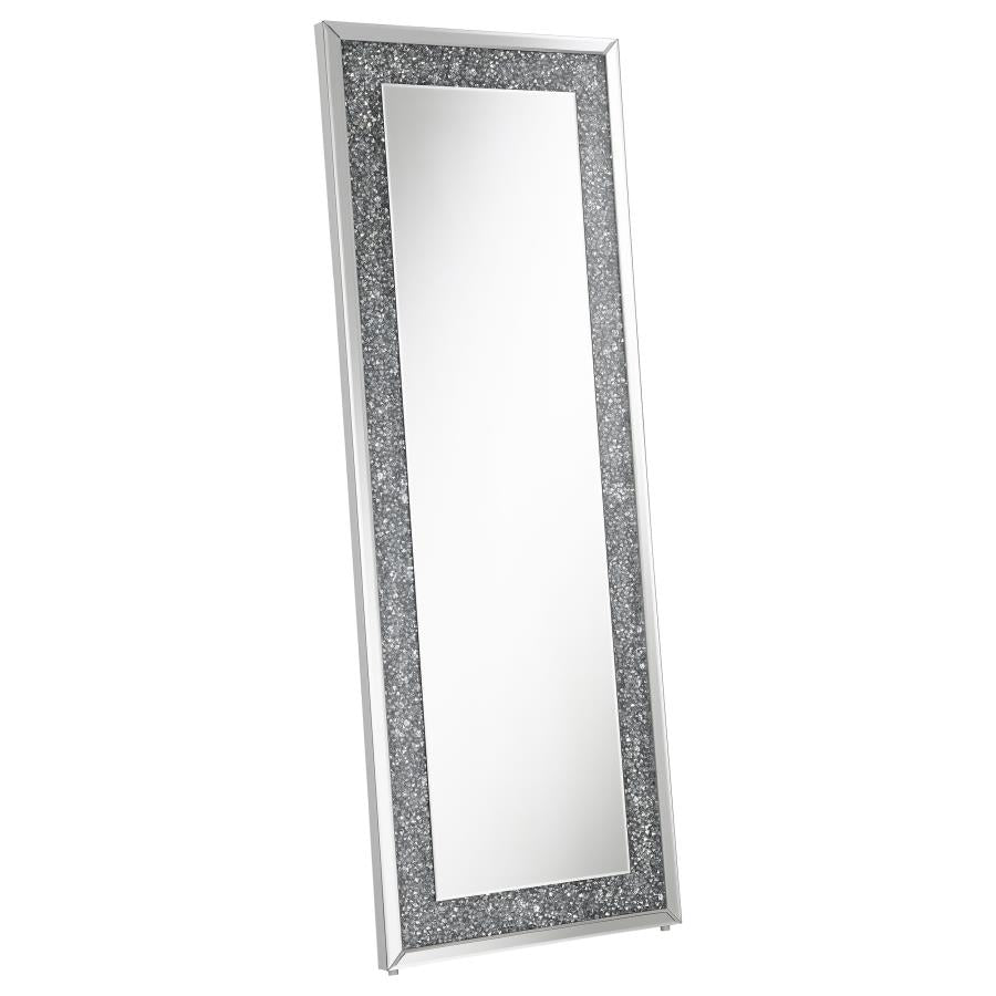 Valerie 24 x 63 Inch Acrylic Crystal Floor Mirror SilveR