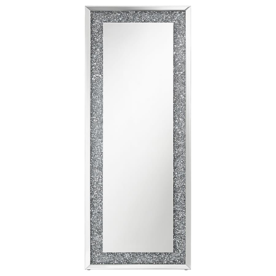 Valerie 24 x 63 Inch Acrylic Crystal Floor Mirror SilveR