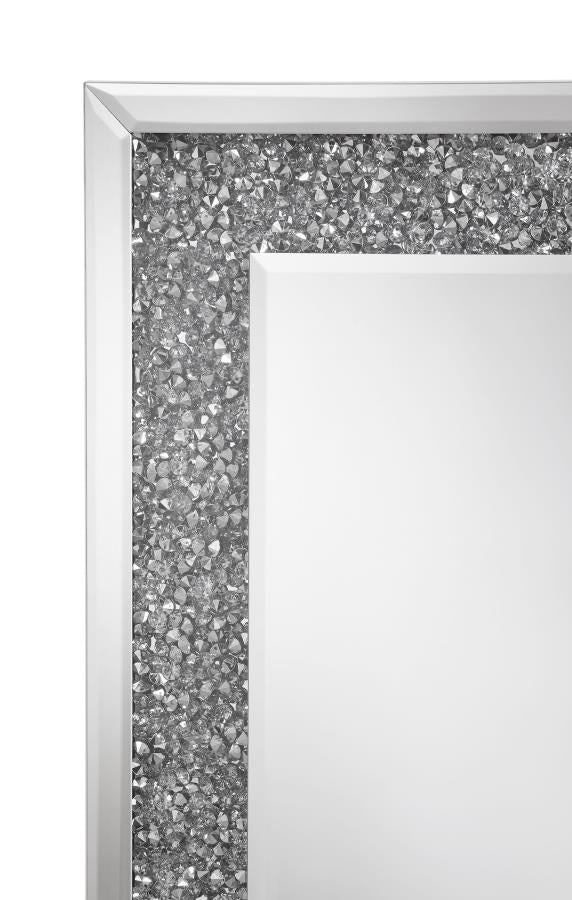 Valerie 24 x 63 Inch Acrylic Crystal Floor Mirror SilveR