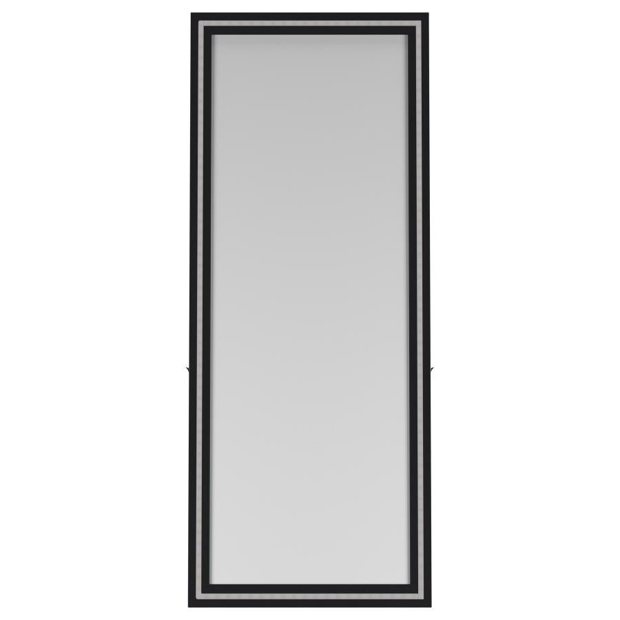 Windrose 28 x 67 Inch Tempered LED Standing Mirror BLack