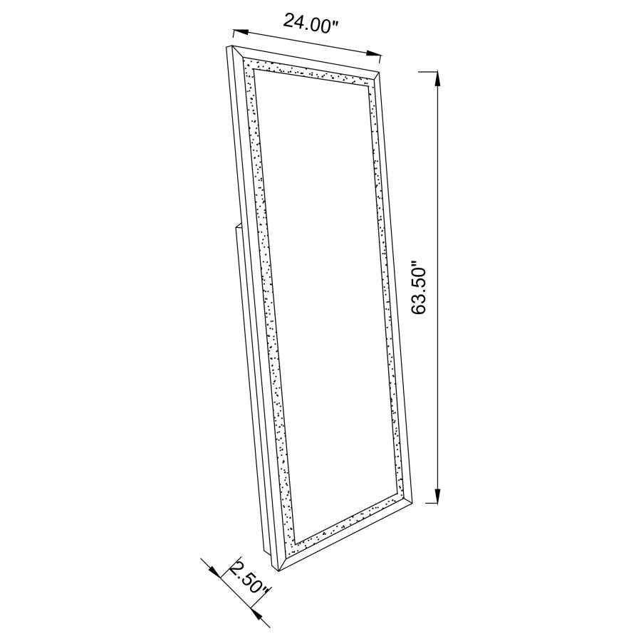 Novak 24 x 64 Inch Acrylic Framed Standing Mirror Silver