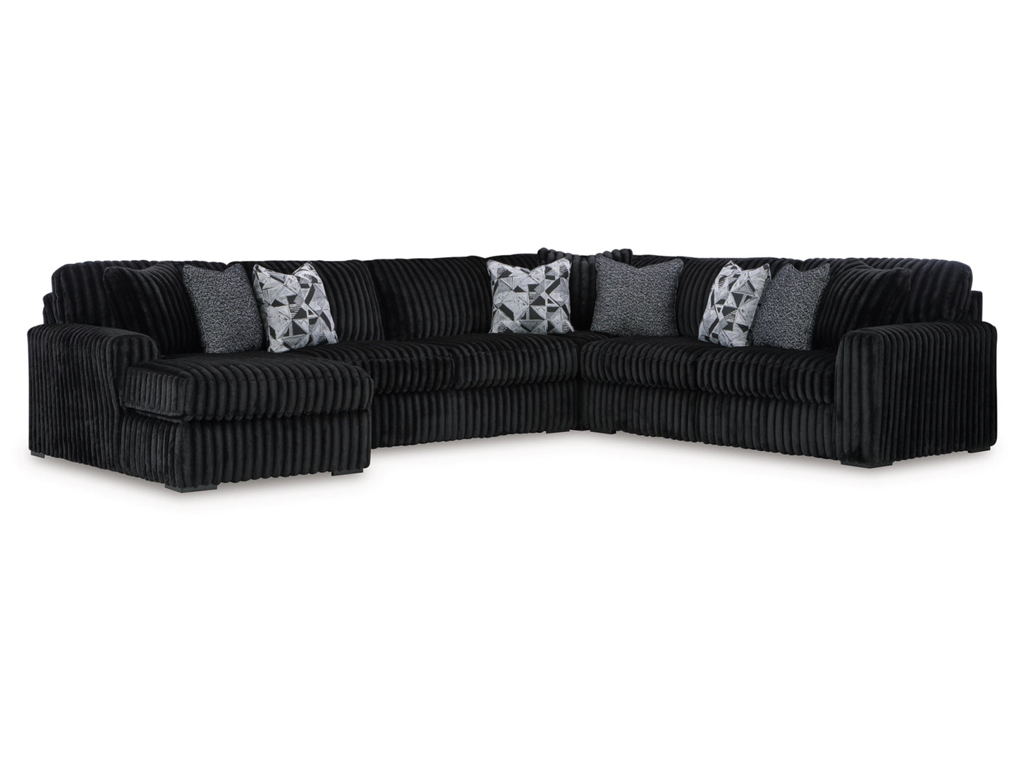 Midnight-Madness 4-Piece Sectional with Chaise Left-Face Chaise