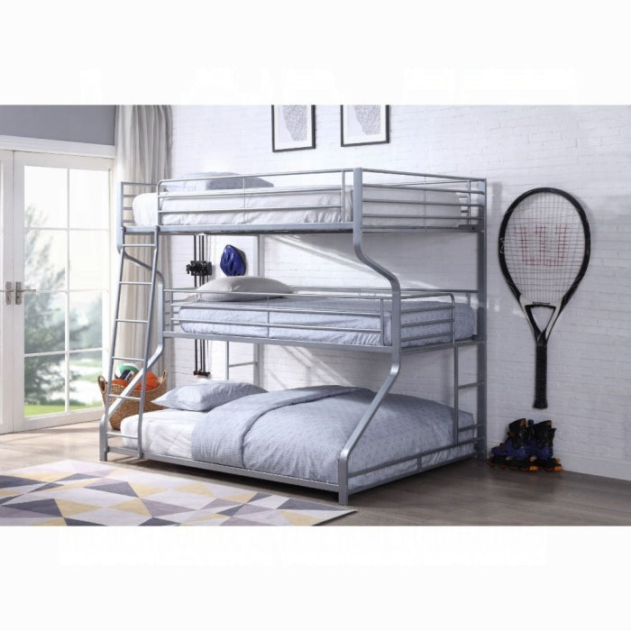 Caius II Silver Bunk Bed (Triple Full/Twin/Queen)