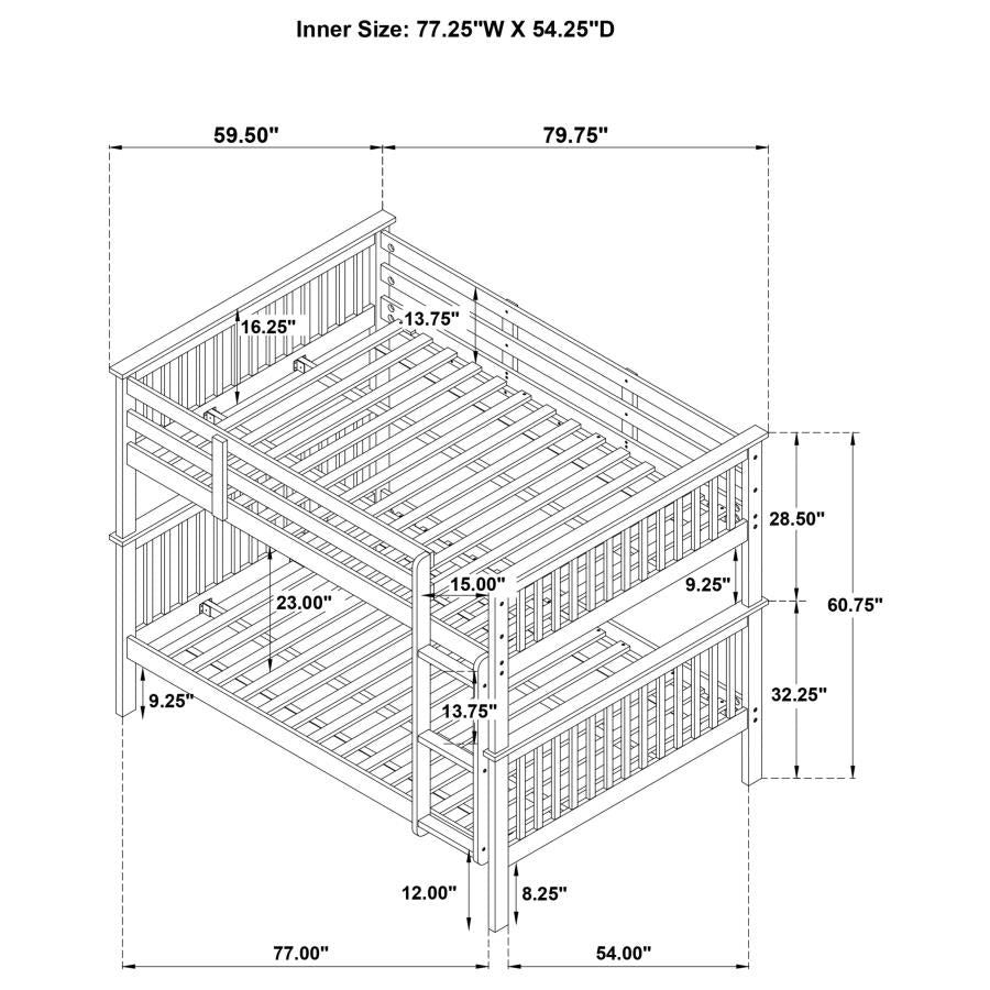 Chapman Traditional White Full-over-Full Bunk Bed