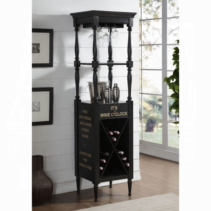 Anthony Antique Black Wine Cabinet