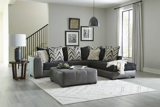 Zaftig Ebony Sofa Chaise Sectional