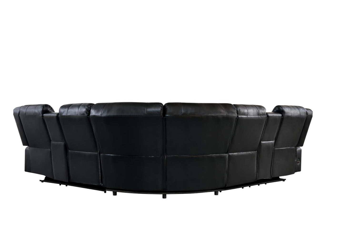Jovi Sectional Black Black Leather Gel Power Recliner