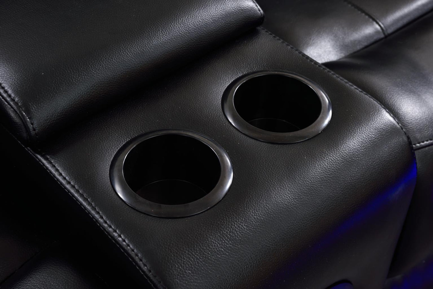 Jovi Sectional Black Black Leather Gel Power Recliner