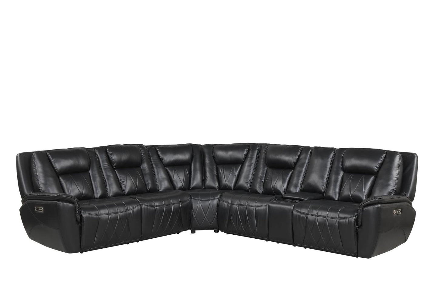 Apex Black Power Recliner Sectional with Power Headrest