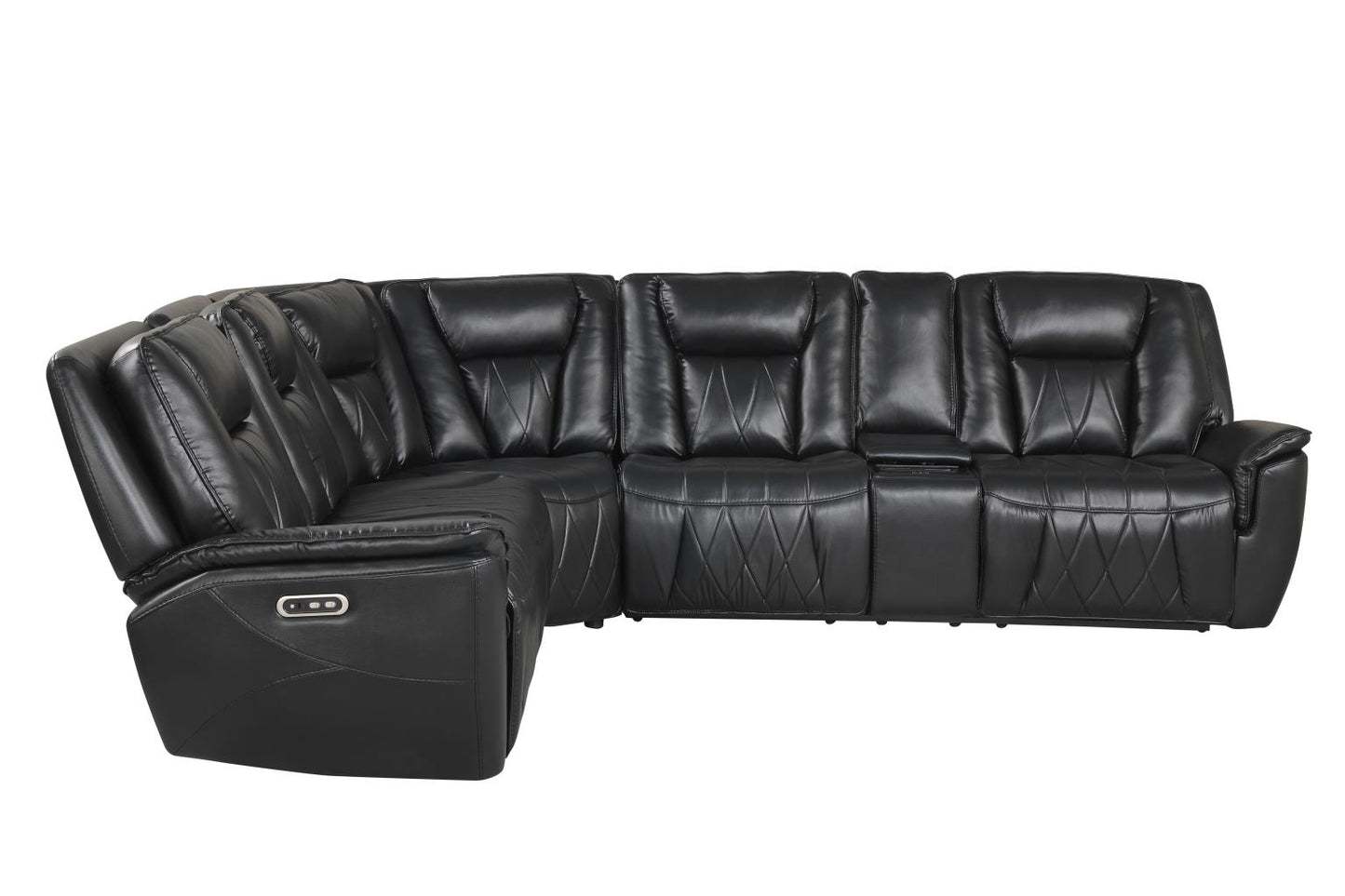 Apex Black Power Recliner Sectional with Power Headrest