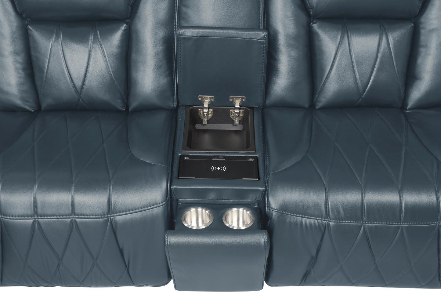 Apex Blue Power Recliner Sectional with Power Headrest