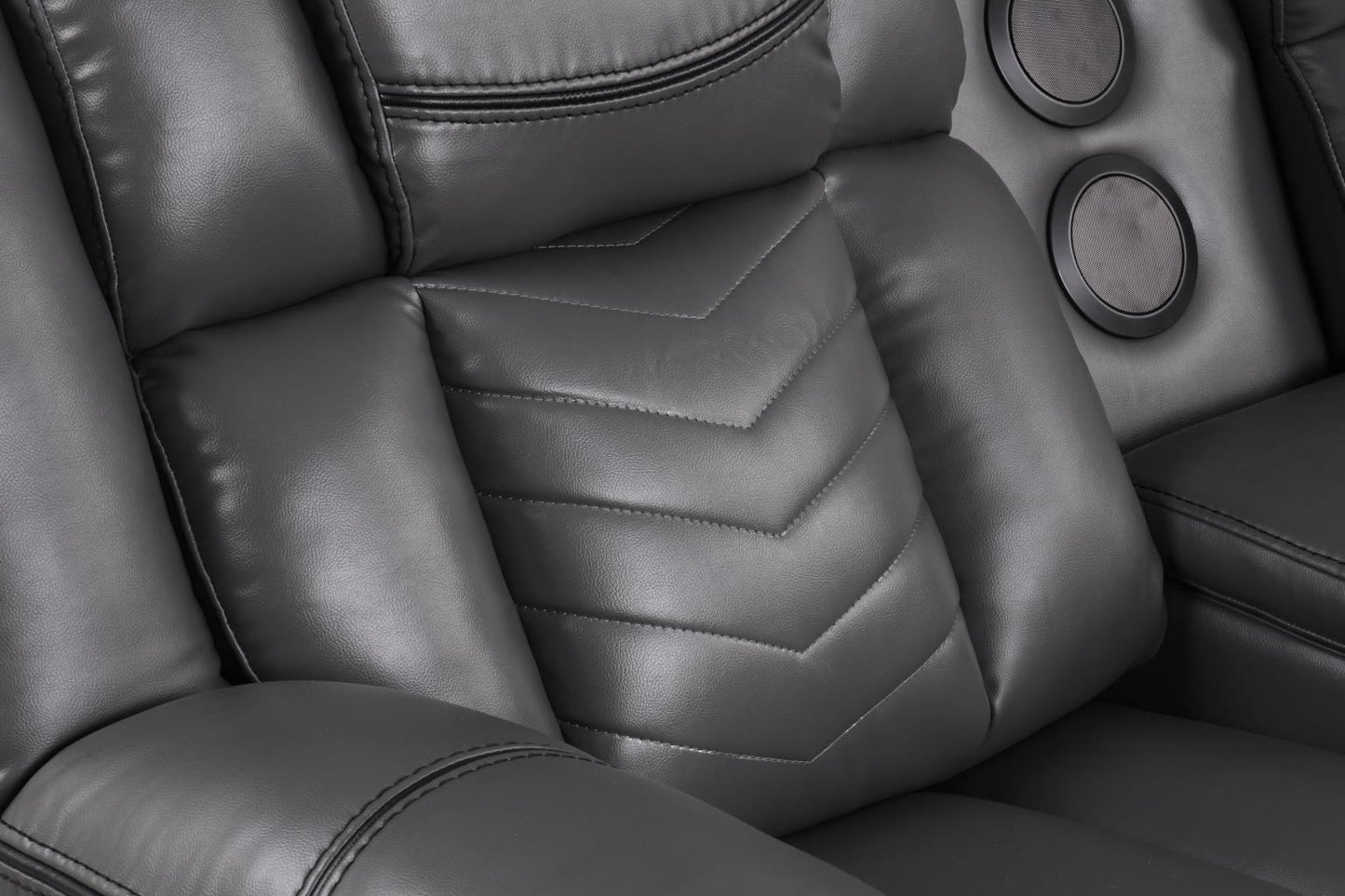Newnan Gray Power Recliner Sectional with Bluetooth Speaker