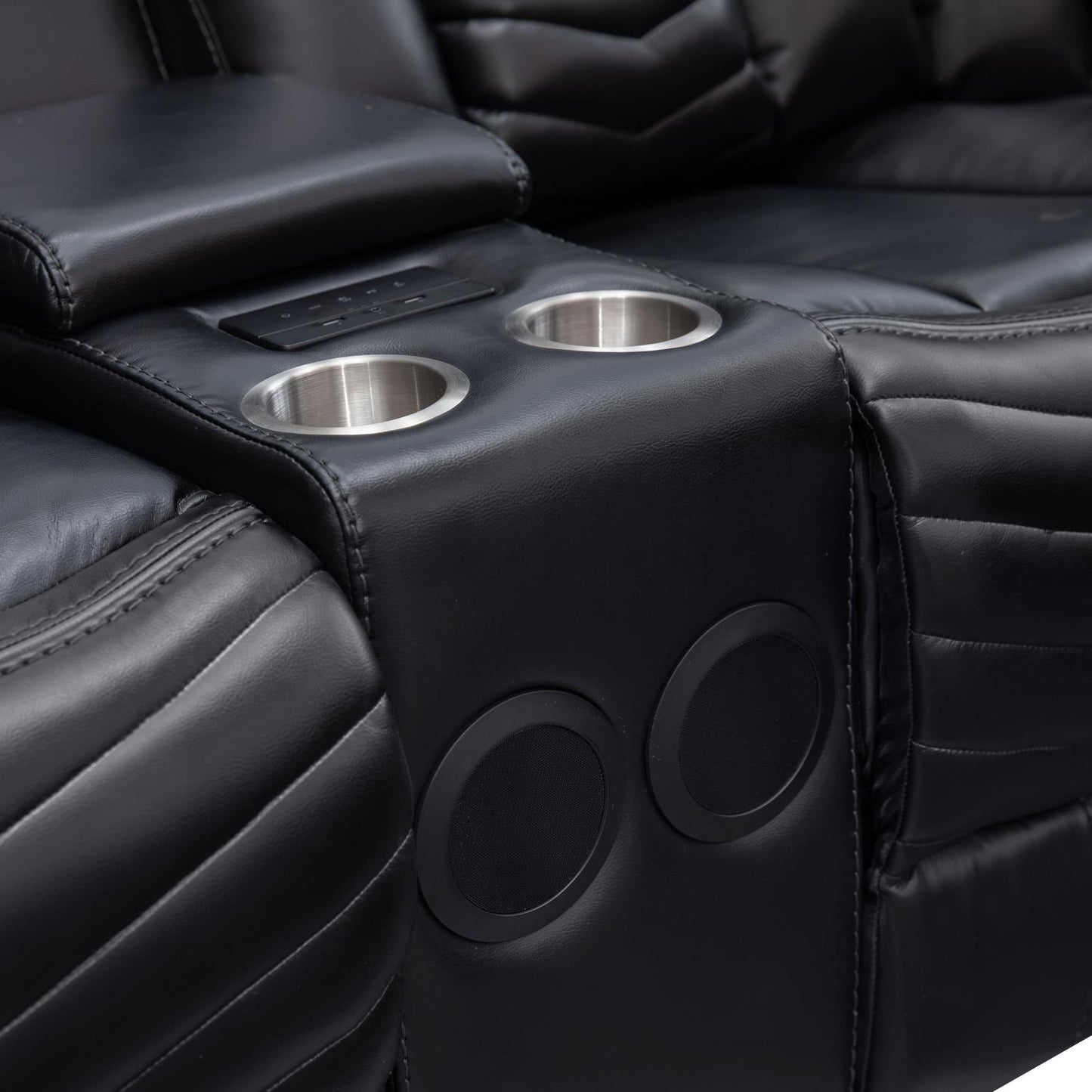 Zenith 3PC Black Power Sectional
