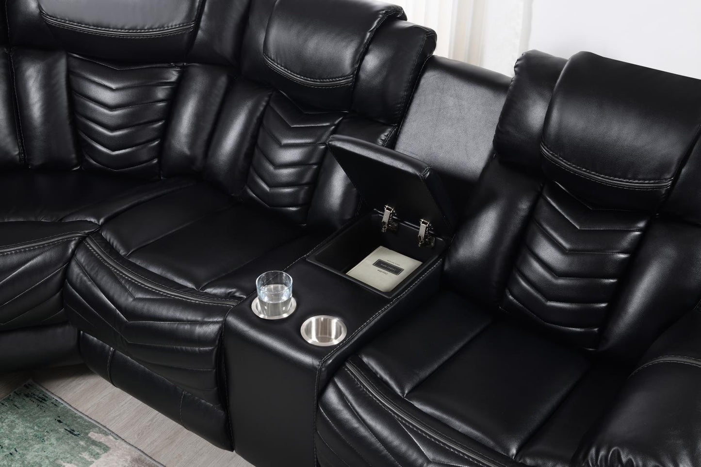 Zenith 3PC Black Power Sectional