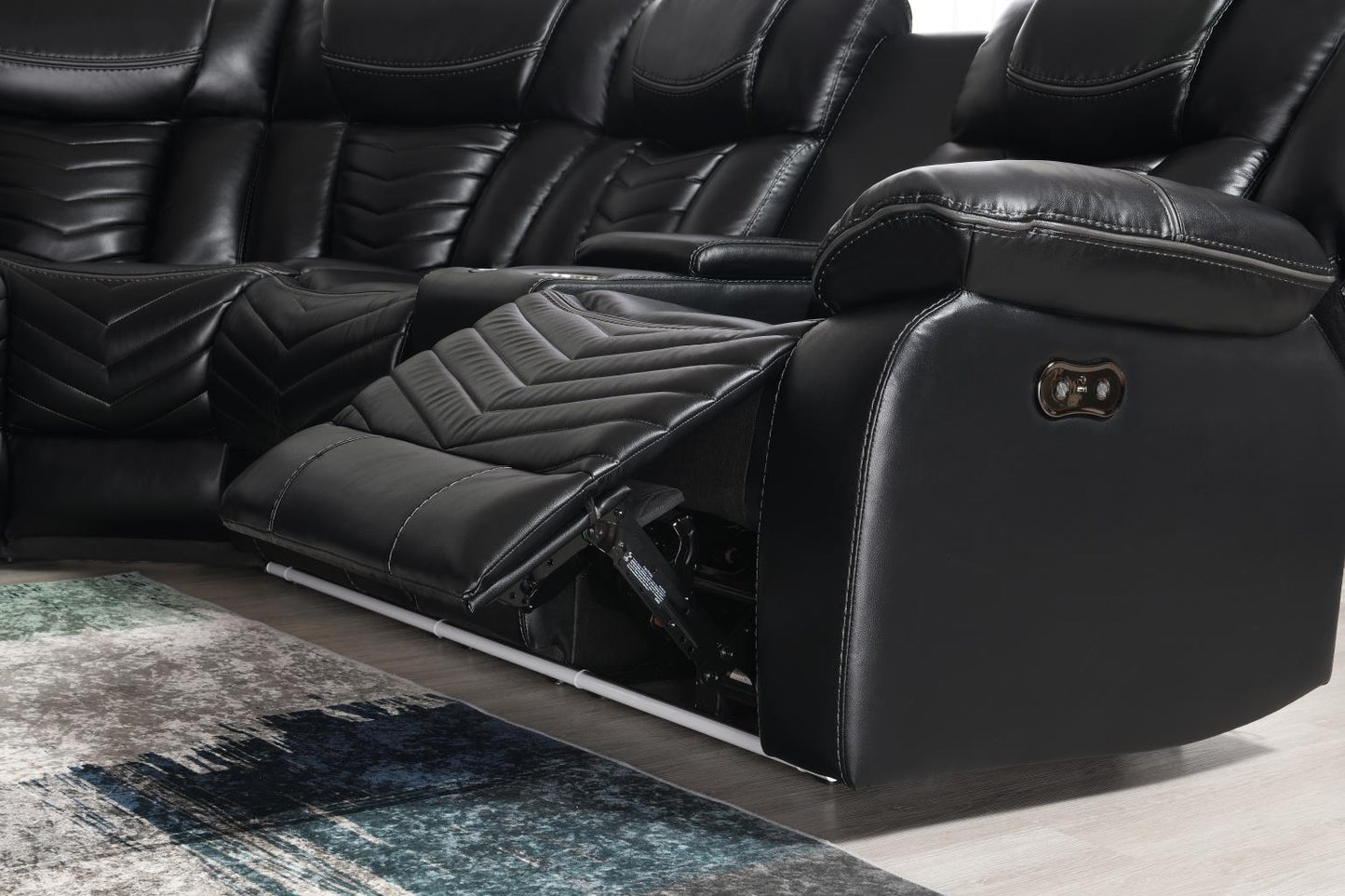 Zenith 3PC Black Power Sectional