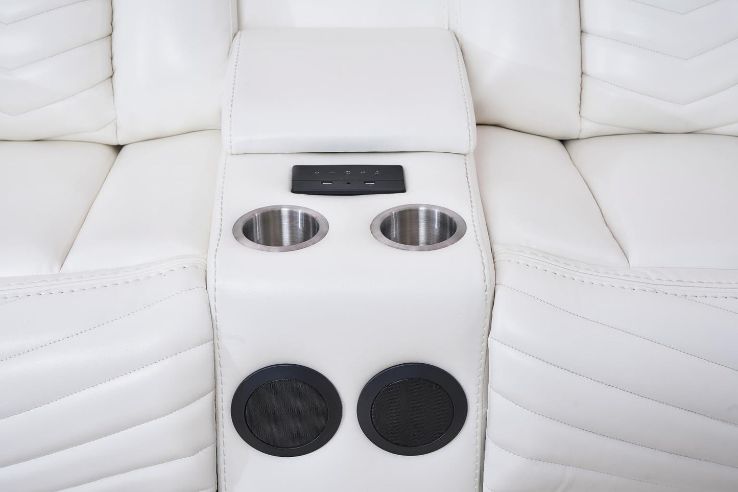 Zenith 3PC White Power Sectional