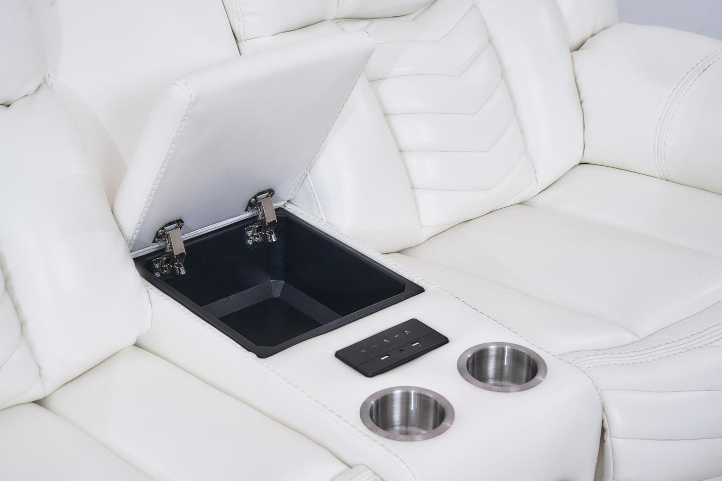 Zenith 3PC White Power Sectional