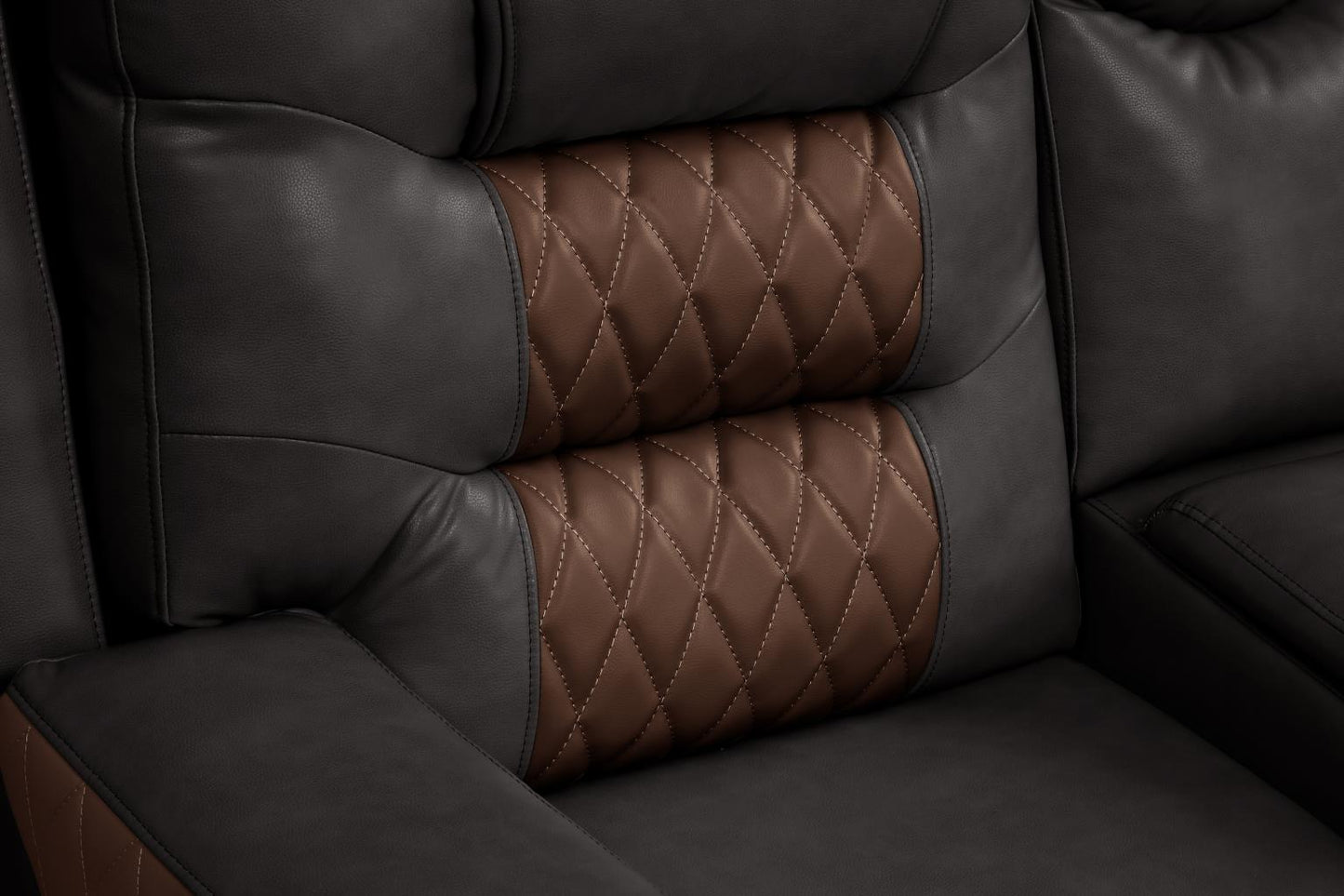 Ohio Brown & Brown Manual Recliner Sectional with Storage Console