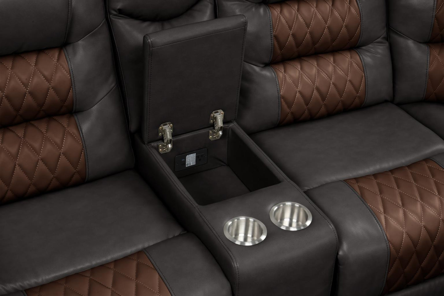 Ohio Brown & Brown Manual Recliner Sectional with Storage Console