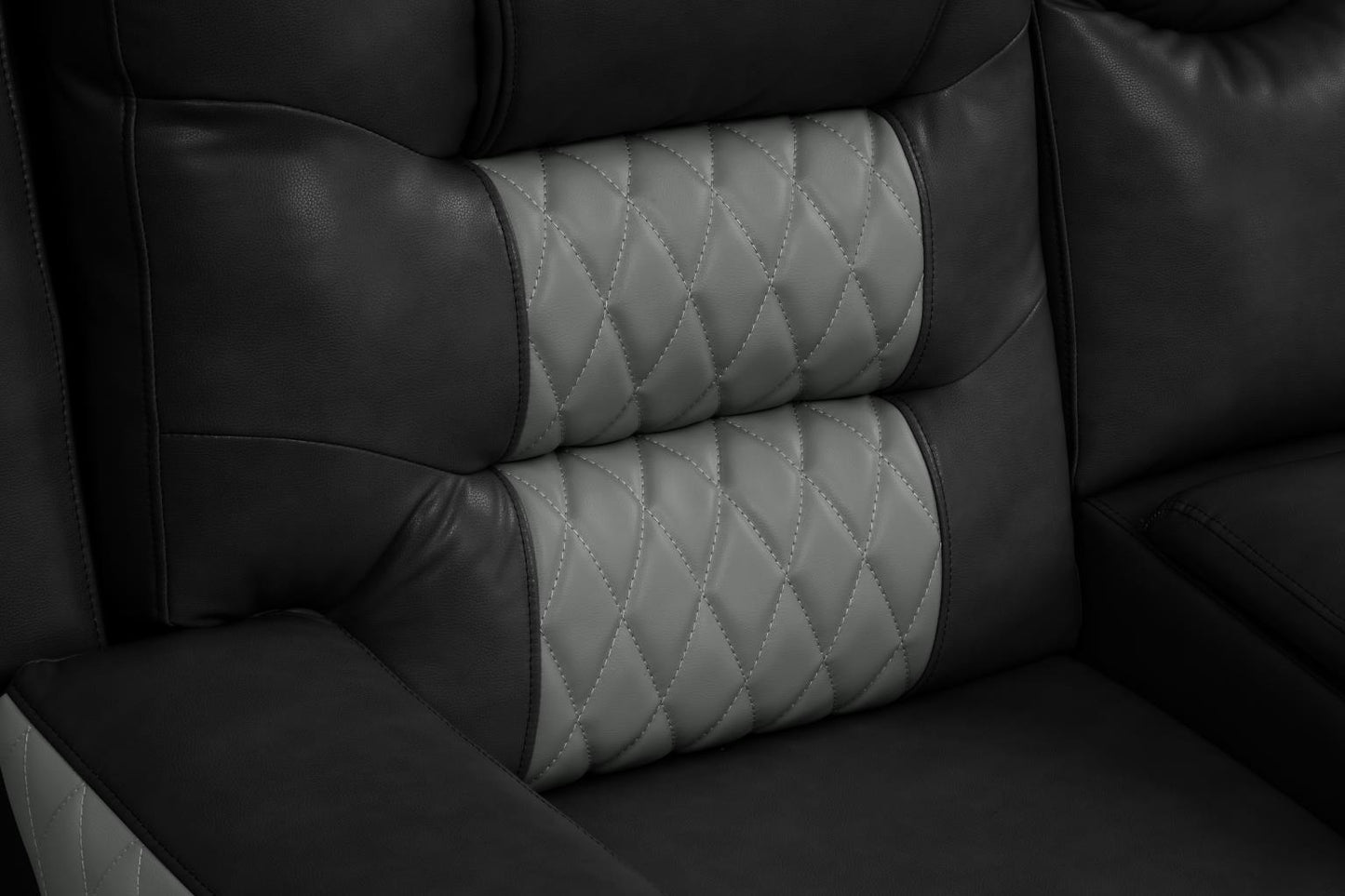 Ohio Black & Gray Manual Recliner Sectional with Storage Console