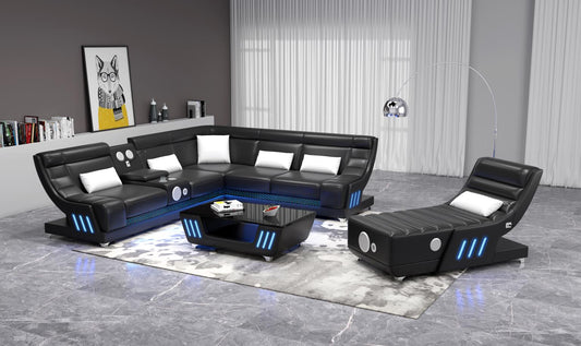 Tokyo 3 PC Sectional with Console Black